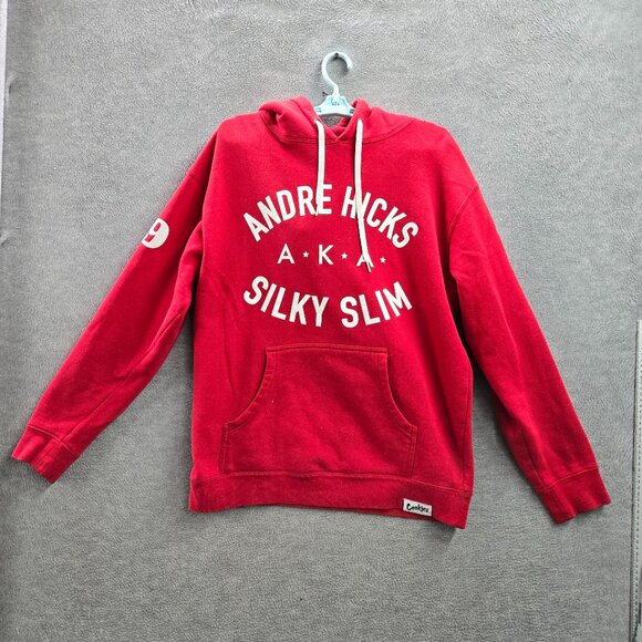 Cookies Men Hoodie S Red Andre Hicks Silky Slim Logo Graphic Print Long Sleeve - Picture 1 of 9